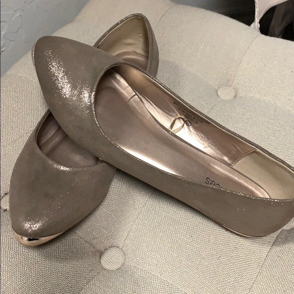 Maurices gold ballet flats